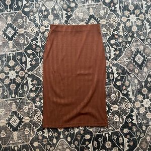 Brown midi knit skirt